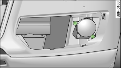 Screws securing fog light